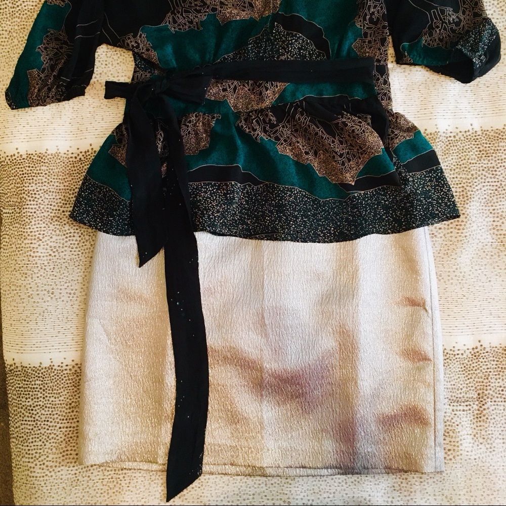 Silver Anne Taylor Skirt, silk
